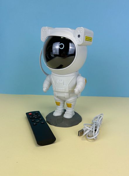 Лазерний нічник-проектор зоряного неба Астронавт великий "Astronaut projector" з пультом, білий КП2520 фото