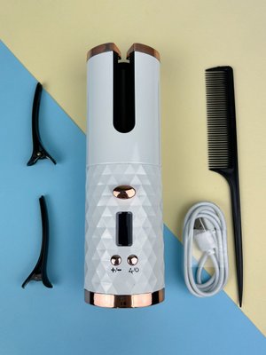 Бездротова портативна автоматична плойка для завивки волосся Hair Curler USB YX-801, біла КП2219 фото