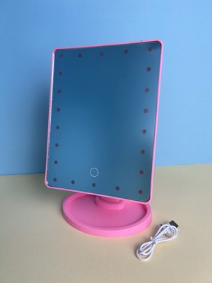 Дзеркало для макіяжу Magic Makeup Mirror з 22 LED-підсвічуванням, рожеве КП755 фото