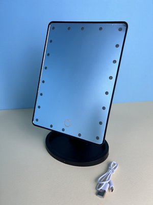 Дзеркало для макіяжу Magic Makeup Mirror з 22 LED-підсвічуванням, чорне КП1048 фото