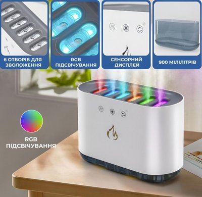 Зволожувач повітря з RGB-підсвічуванням "Holdmay Pickup Dynamic Humidifier" 900 мл, білий КП2837 фото