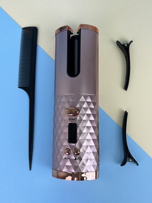 Бездротова портативна автоматична плойка для завивки волосся Hair Curler USB YX-801, золотиста КП2099 фото