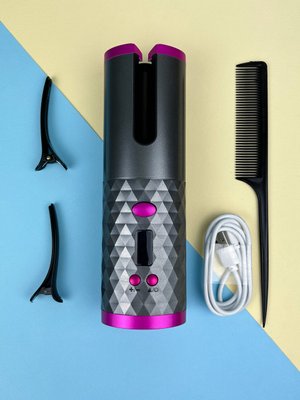 Бездротова портативна автоматична плойка для завивки волосся Hair Curler USB YX-801, чорна КП2100 фото